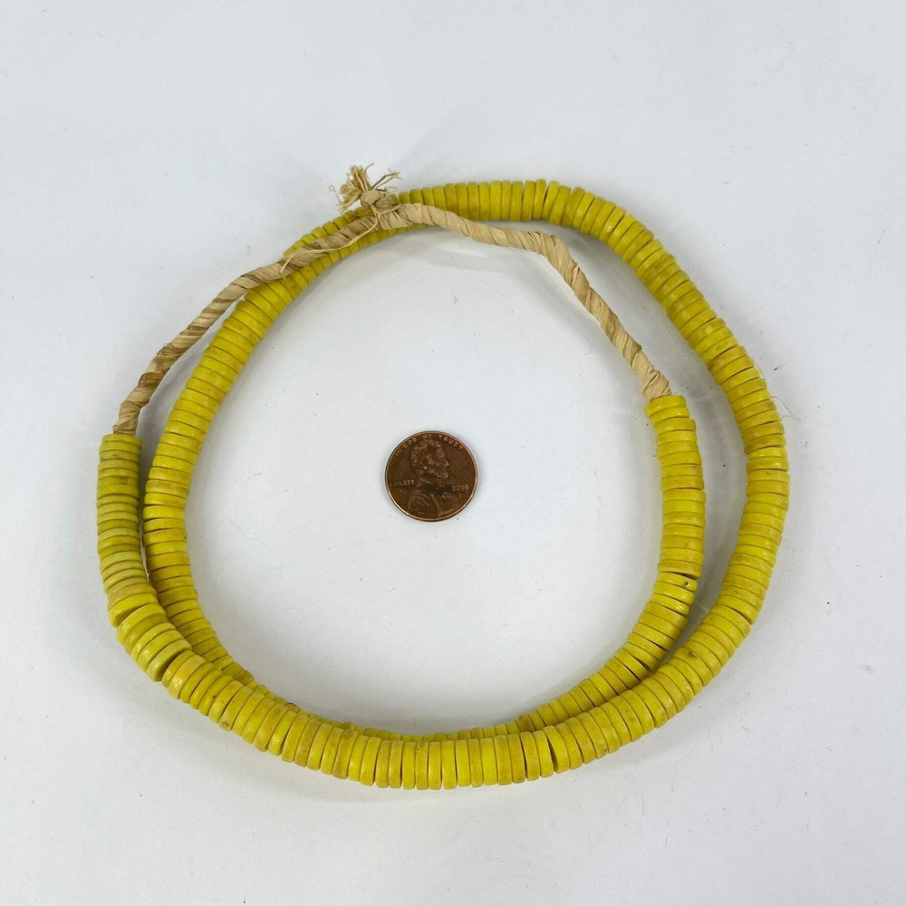 Bohemian Button Yellow Trade Beads