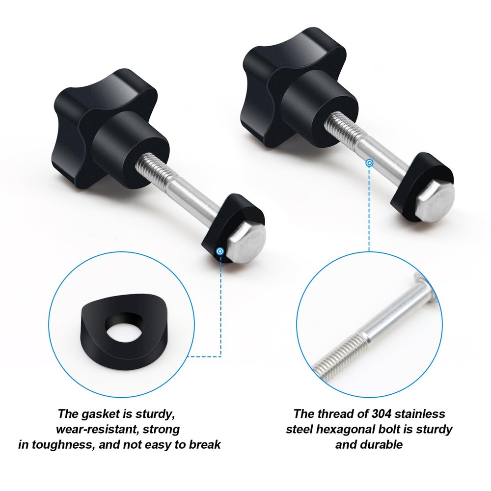 Yasdyri Rollator Walker Replacement Knob 2 PCS Arm Black