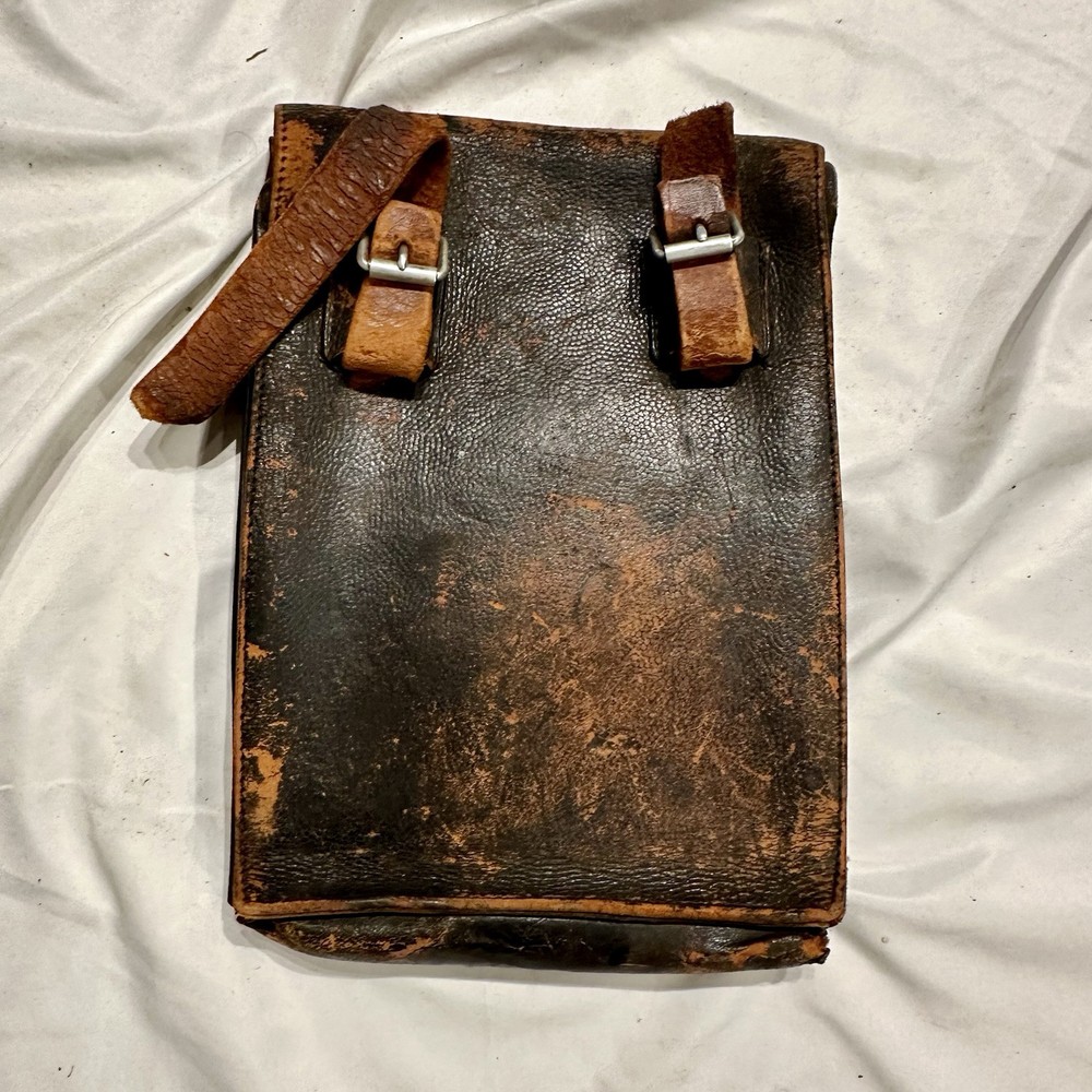 WWII German Officer Leather Map Case Original
