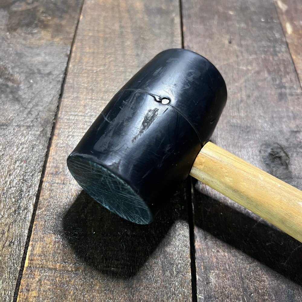 Black Rubber Mallet with Hardwood Handle