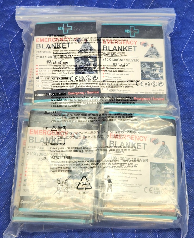 EMERGENCY BLANKET 12 PACK