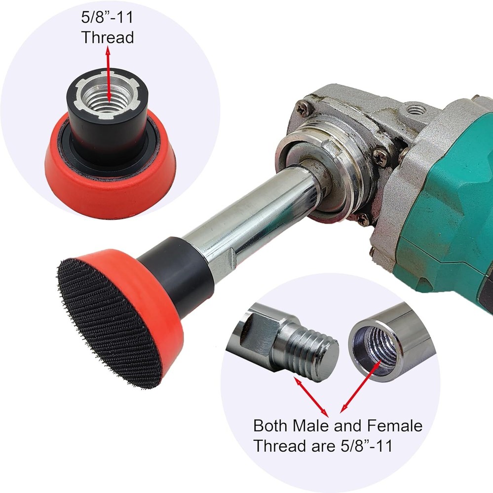 5/8"-11 Thread Angle Grinder Extension Shaft Buffer Backing Plate,3" 4" & 5.5...