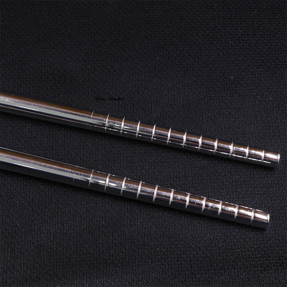 Solid S999 Fine Silver 999 Square Fu Chopsticks Dinnerware 50-51g 210*7mm