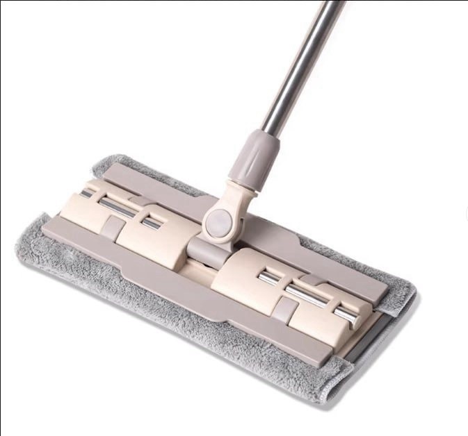 Rectangular Microfiber Wet/Dry Pad Mop with Metal Handle for Efficient Cleaning