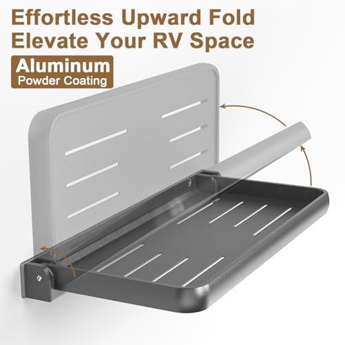 RV Aluminum Fold-Down Wall Shelf - The Essential Camper Accessory for 1
