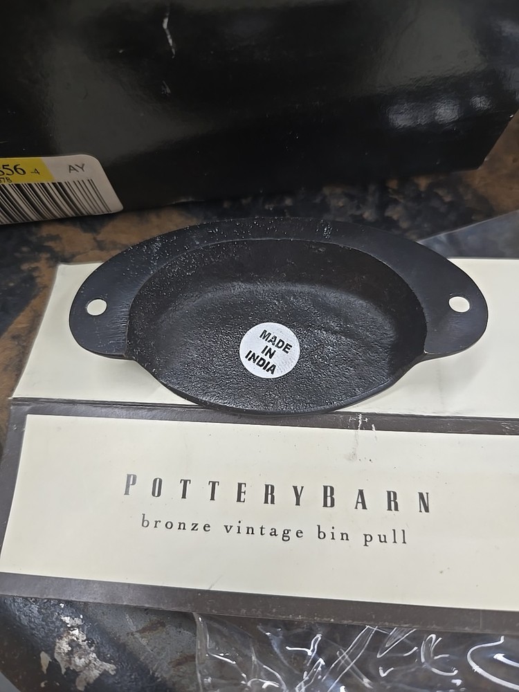 13 Avaliabl Pottery Barn “Bronze Vintage Bin Pull” Drawer Pull Hardware Unused.