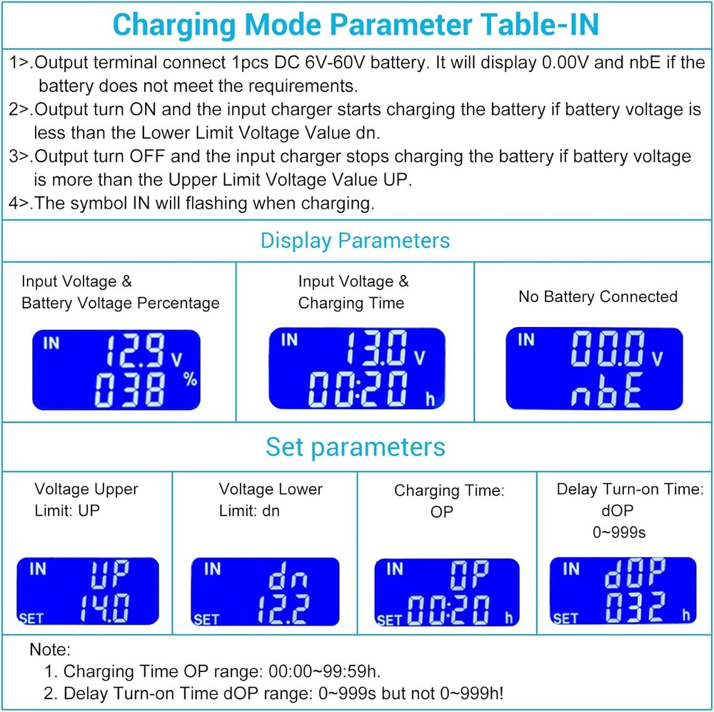 Low Voltage Disconnect Module 6V–60V 30A with LCD