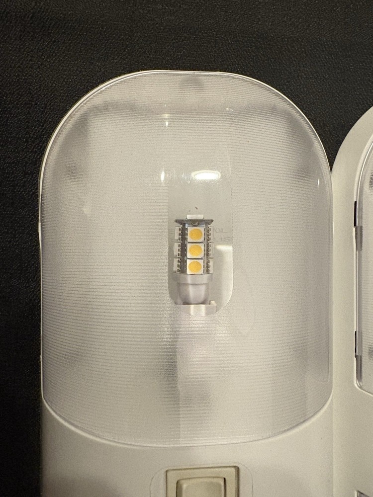 RV Double Ceiling Dome Light, Interior for Camper Trailer -Double With Bulbs