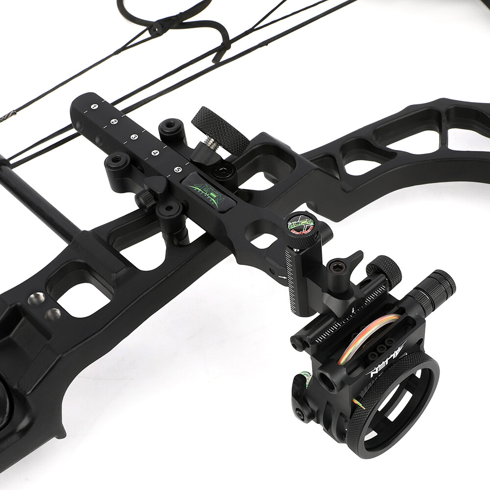 Compound Bow Sight 5 Pin Micro Adjustable Light Adaptor .019" Archery Hunt RH LH