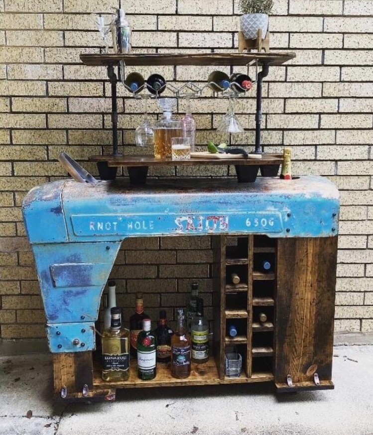 Bar Cart Man Cave Authentic Tractor Bar