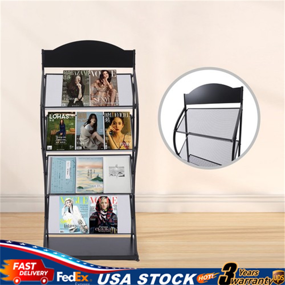 Book Shelf Rack Floor Multi-layer Storage Display Rack Newspaper Comic Display