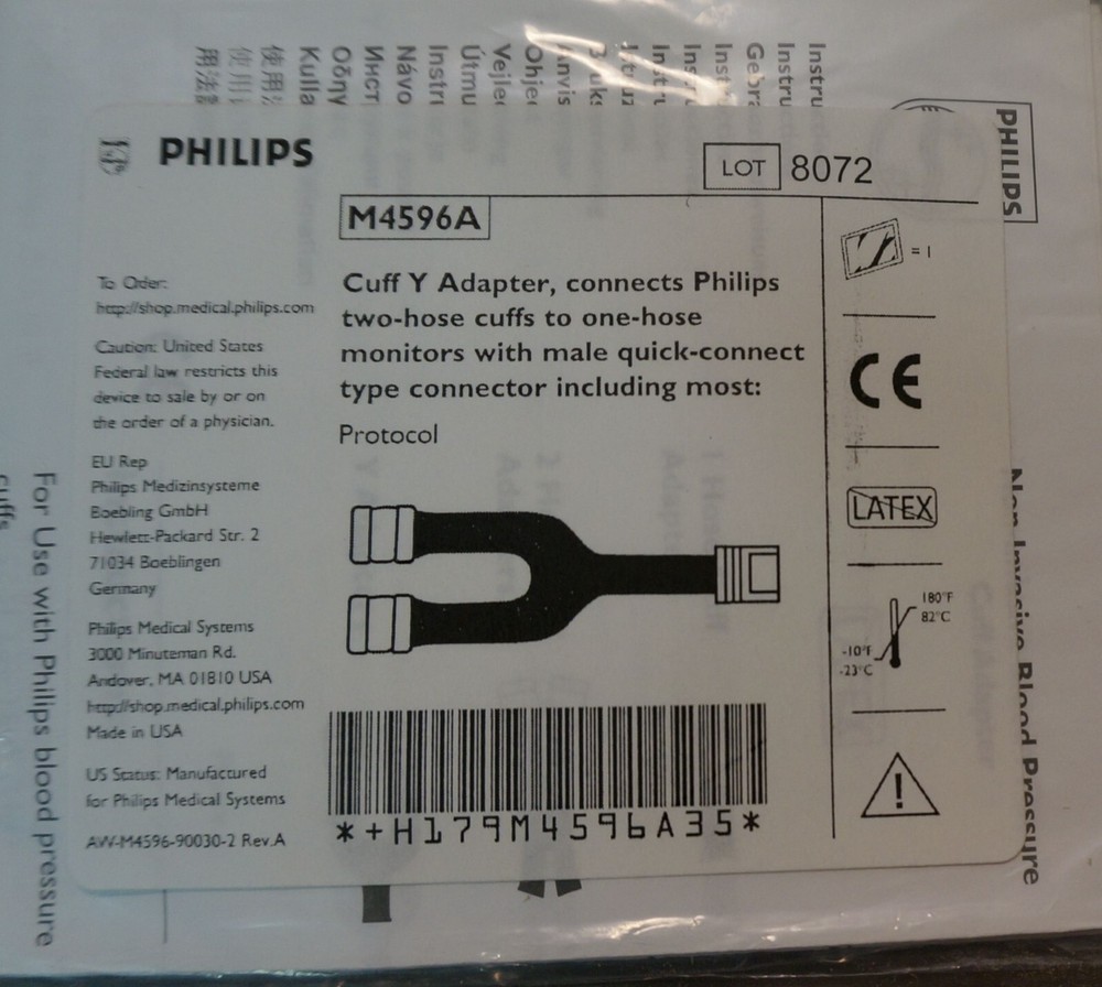 Philips M4596A Cuff Y Adapter