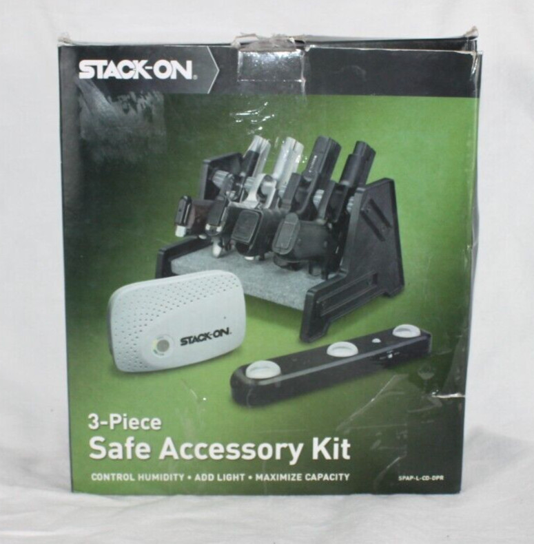 STACK-ON 3 Pieces Safe Accessory Kit:Led Motion Light, Dehumidifier, Pistol Rack