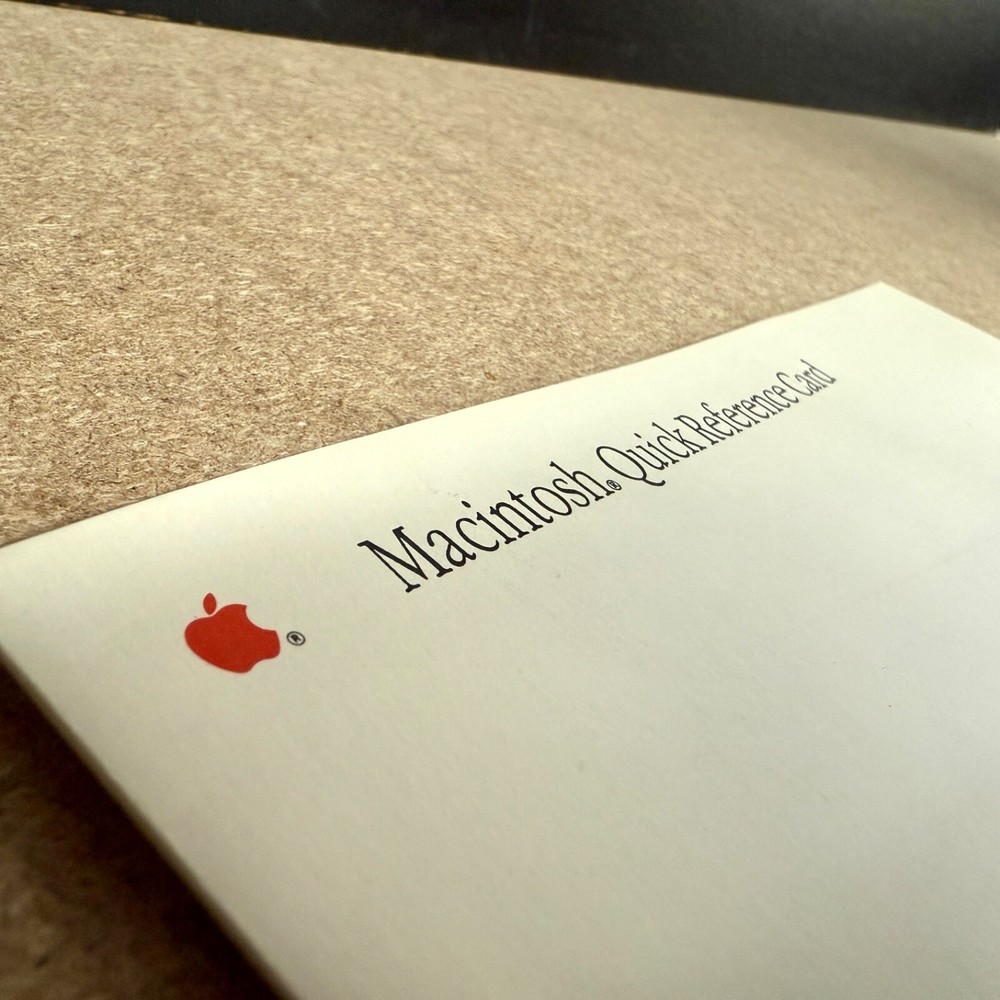 Vintage Apple Macintosh Quick Reference Card 1988