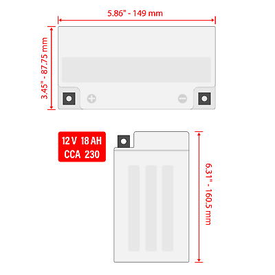 AGM Battery for Polaris 800 Switchback 2012 2013 2014 2015 2016 2017 2018