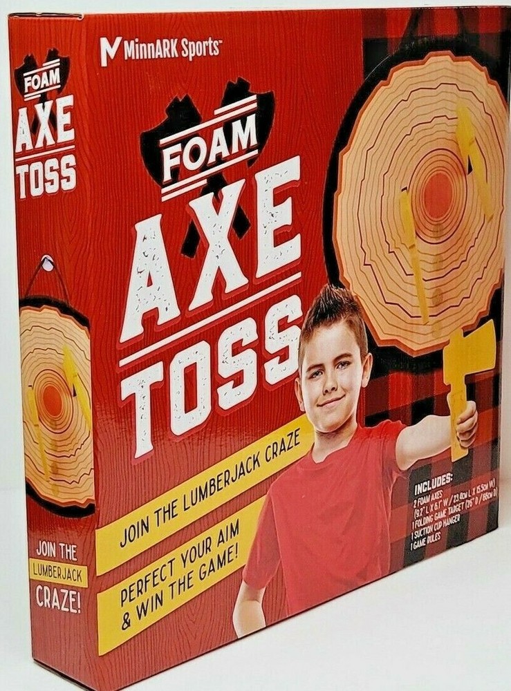 Foam Axe Throwing Toss Indoor Game Includes 2 Lightweight Axes & Target Tomahawk