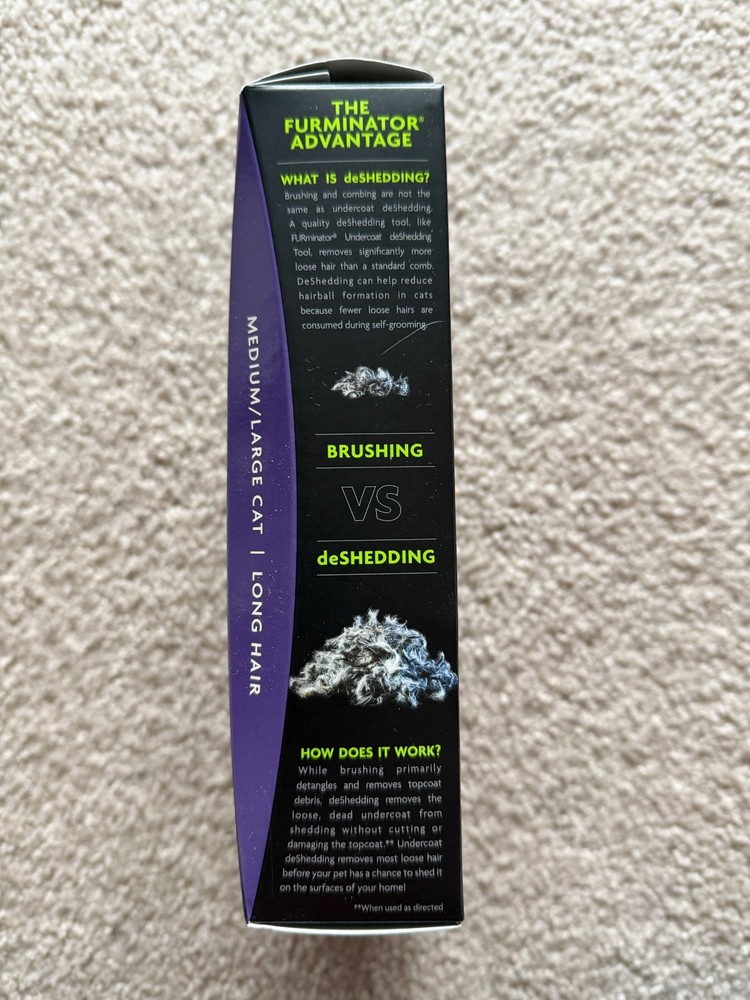 FURminator UNDERCOAT deSHEDDING TOOL for Medium/Large Cat Long Hair.