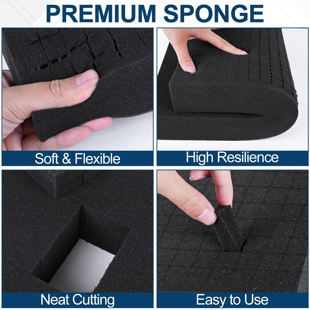 4 Pcs Pick and Pluck Foam Sheets 2 Size Polyurethane Pick Apart Foam Inserts ...