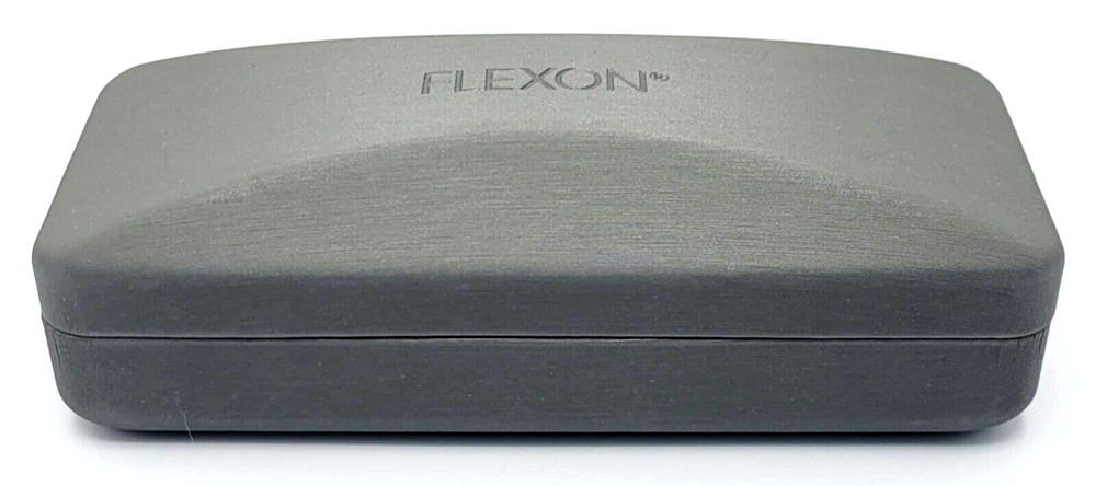 **LARGE** AUTHENTIC & NEW - FLEXON - GREY - HARD EYEGLASSES CASE