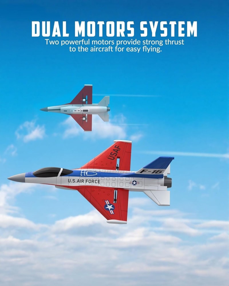Beginner-Friendly Remote Control F-16 Falcon - 2.4GHz with Extended Flight Time