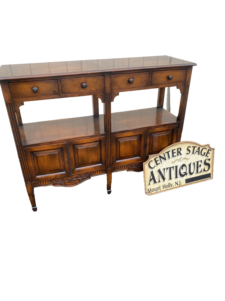 66333  Tall Decorator Sideboard Server Cabinet  Curio Bookcase
