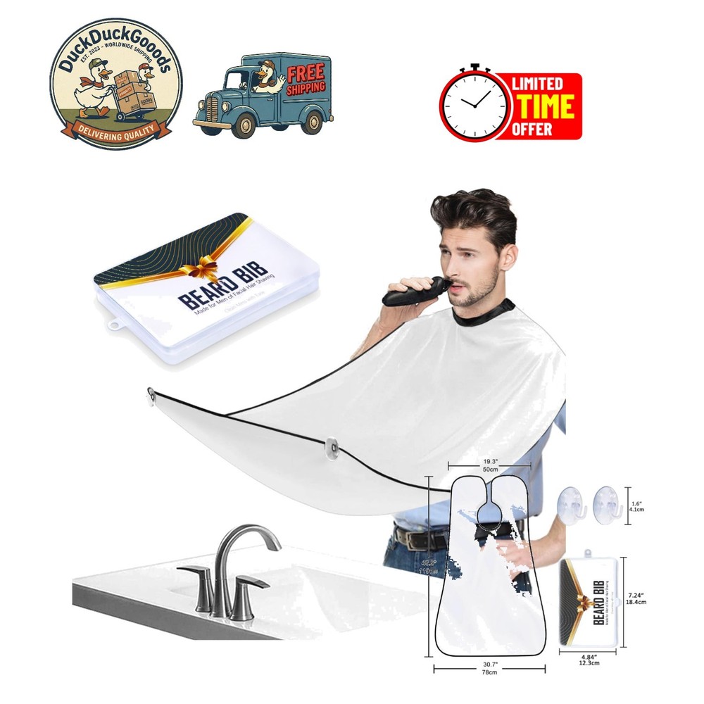 Ultimate Beard Bib Trimming Catcher - Effortless Self-Grooming Solution for Men