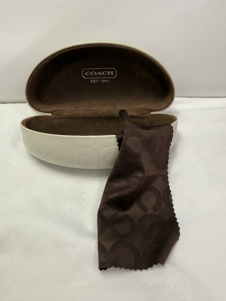 COACH SUNGLASSES  HARD CASE CLAM SHELL STYLE EMBOSSED C