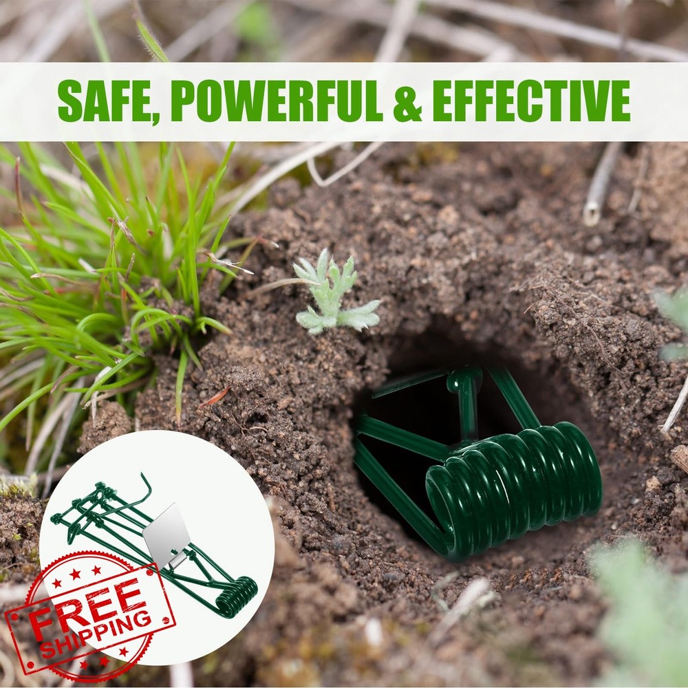 8pk Upgraded Mole Traps Reusable Gopher Killer Metal Lawn Yard
