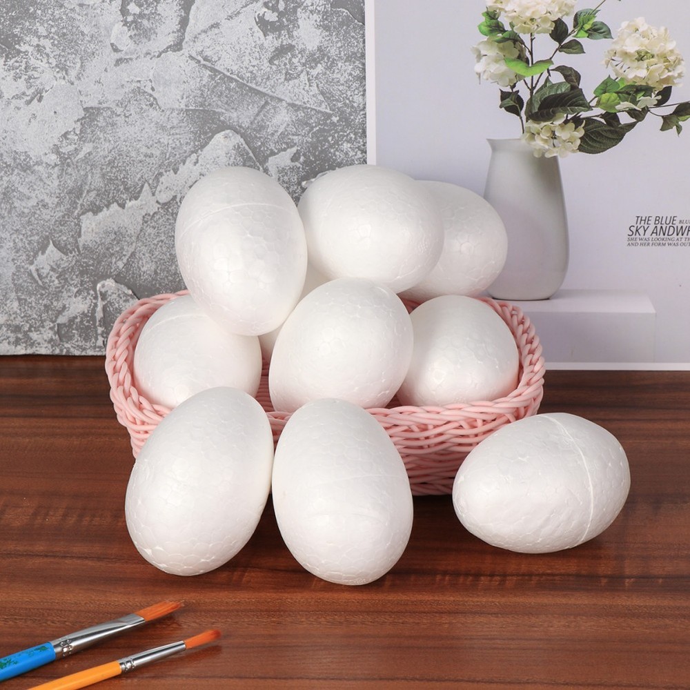 50pcs 6cm Polystyrene Eggs for Easter DIY Craft Projects and Decor