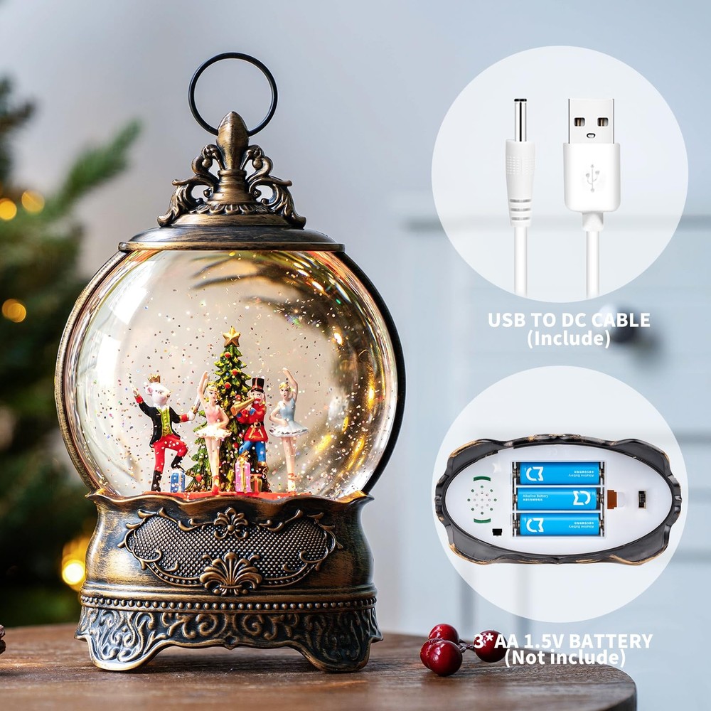 Christmas Snow Globe Lantern, Clara Nutcracker and Mouse King Christmas Tree