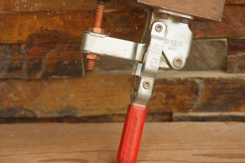 Vintage Brass Base Clamp Hole Hinge Jig Drilling Guide