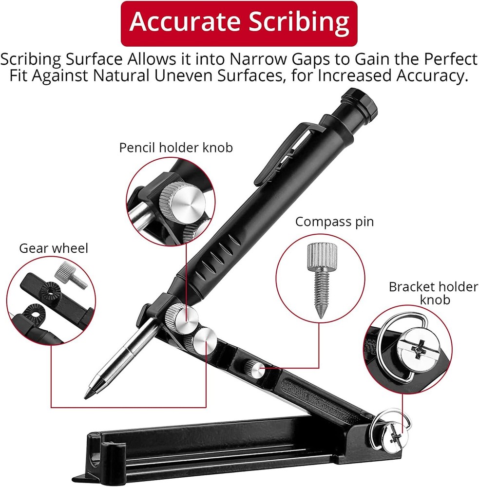 Multi-Function Scribing Tool Construction Pencil Aluminum Alloy Scribe Marking