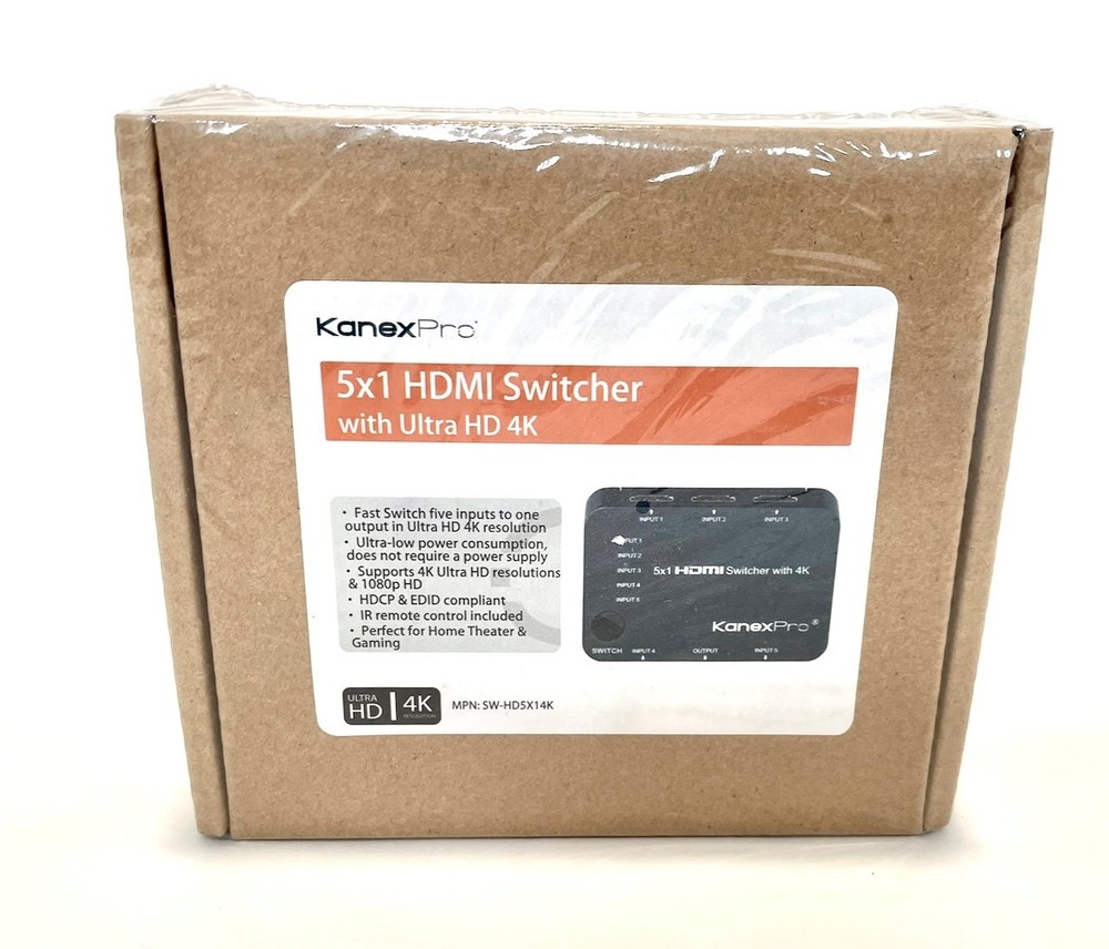KanexPro 5x1 HDMI Switcher With 4k Support