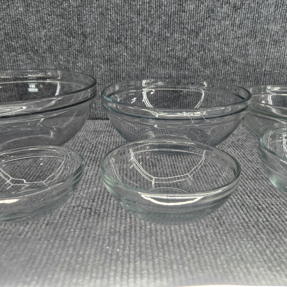 10 pc Clear Glass Nesting Mixing Bowl Set Oven Microwave Safe