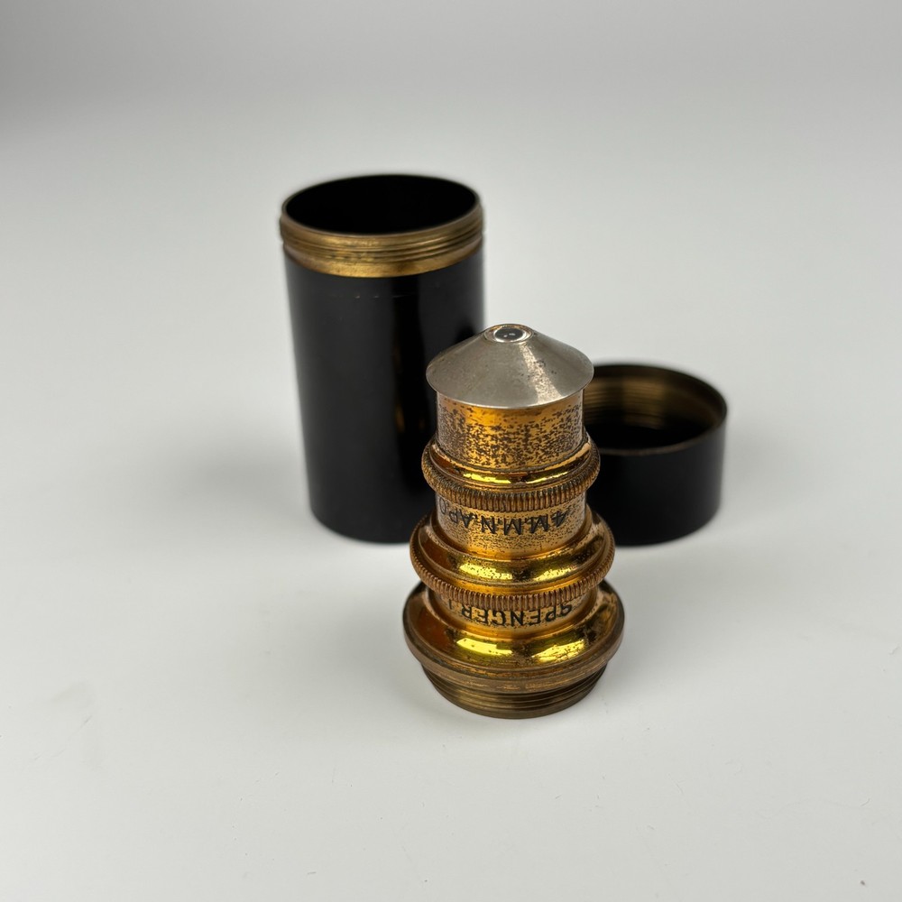 Spencer Buffalo Microscope Monocular + 3 Objectives & Case circa 1918 Antique