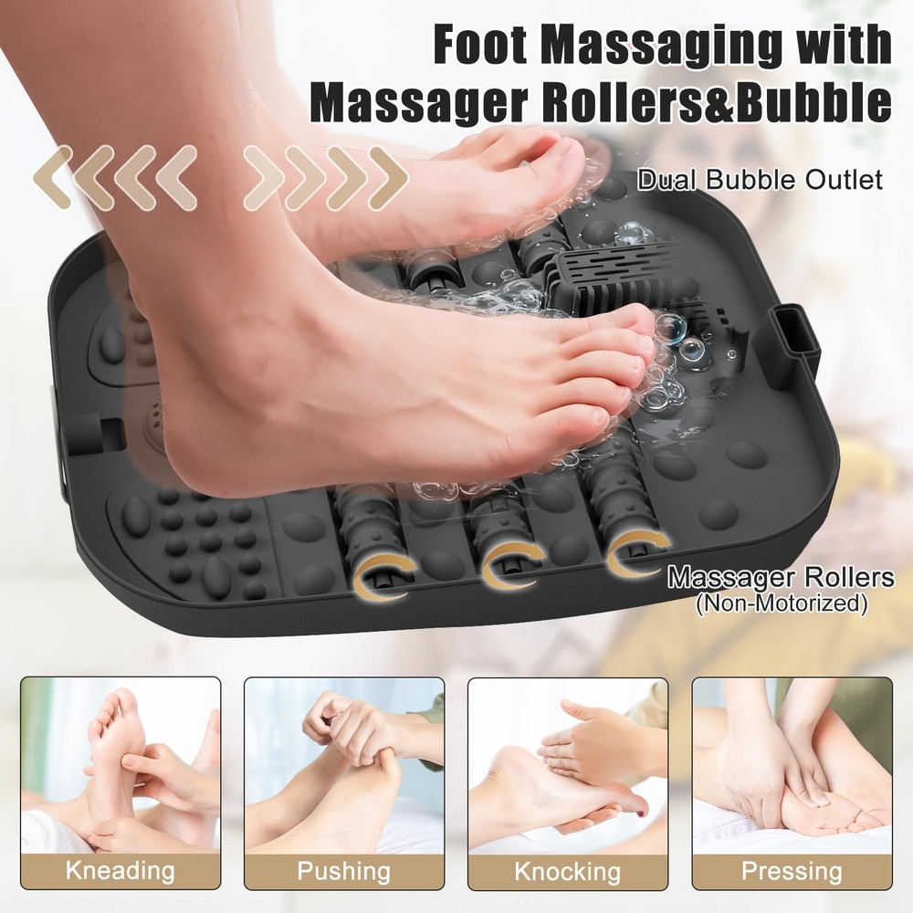 Foot Spa Bath Massager with Heat, Bubble, Temperature Control, Remote Control...