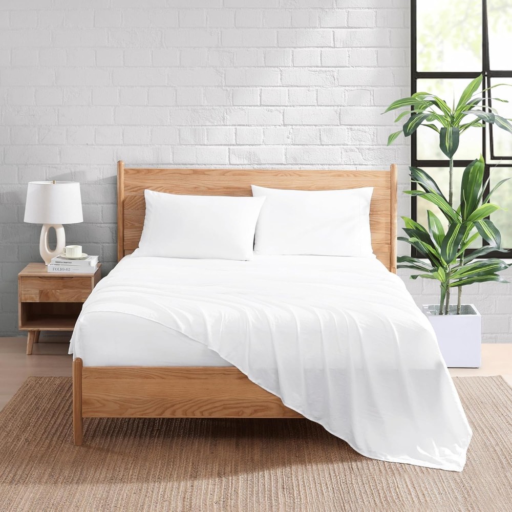 Casaplatino King Size Bedding Set, Pre-washed Brushed Microfiber King Sheet,