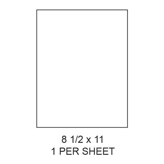 Laser Label 8 1/2x11 1000/pk White Singles