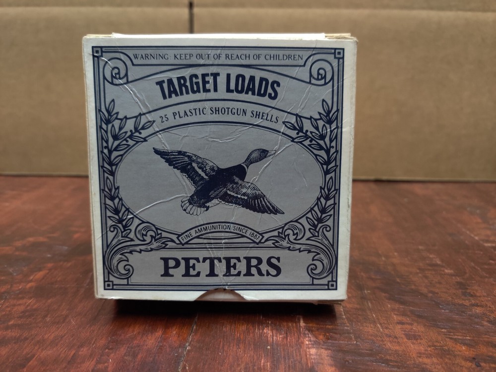 PETERS LIGHT TARGET LOAD Plastic Shotgun Shells, Empty Cardboard Box 12 Ga