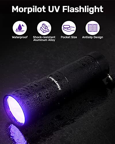 Blacklight Flashlights Uv Flashlight 12 Led 395nm 2 Pcs Black Light Flashlight