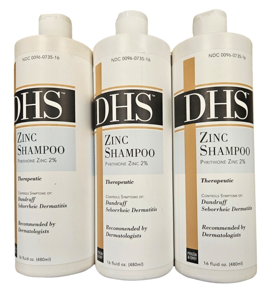 DHS ZINC Shampoo for Dandruff Control 16oz ( 3 pack ) ^