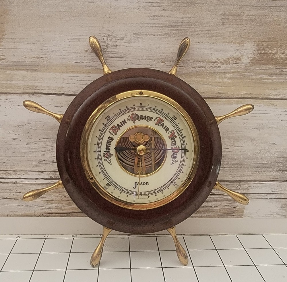 Estate Jason Germany Ship Wheel Wall Hanging Barometer