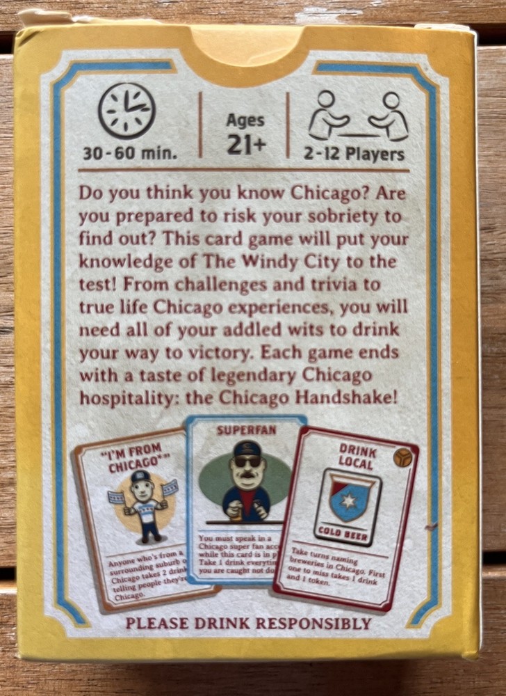 Chicago Handshake Drinking Card Game, Transit Tees 2021