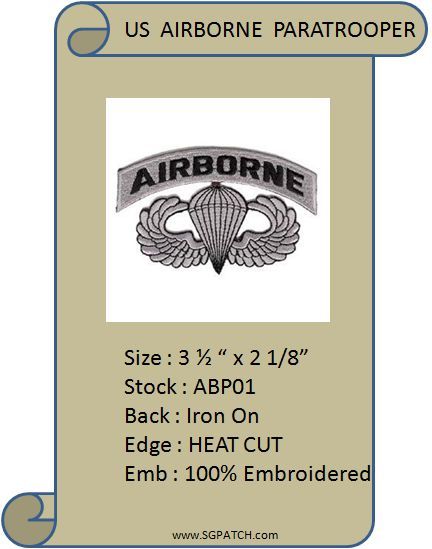 AIRBORNE WINGS WITH LETTERING PATCH - ABP01