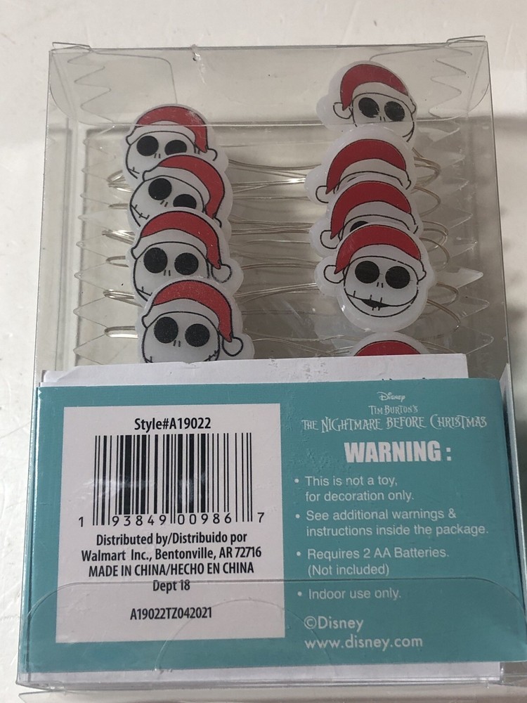 2 NEW Nightmare Before Christmas Jack Skellington LED Mini String Lights 7ft