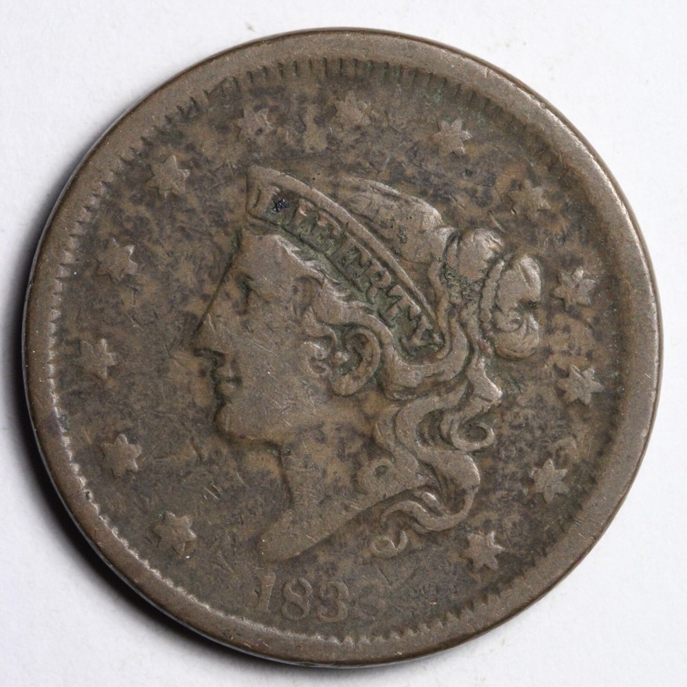 1838 Coronet Head Large Cent CHOICE FINE E163 GDCK