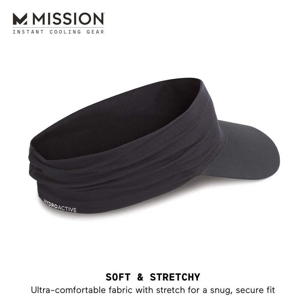 MISSION Cooling Visor Instant Cooling Hat Sun Visor Lightweight Quick Dry-NEW!