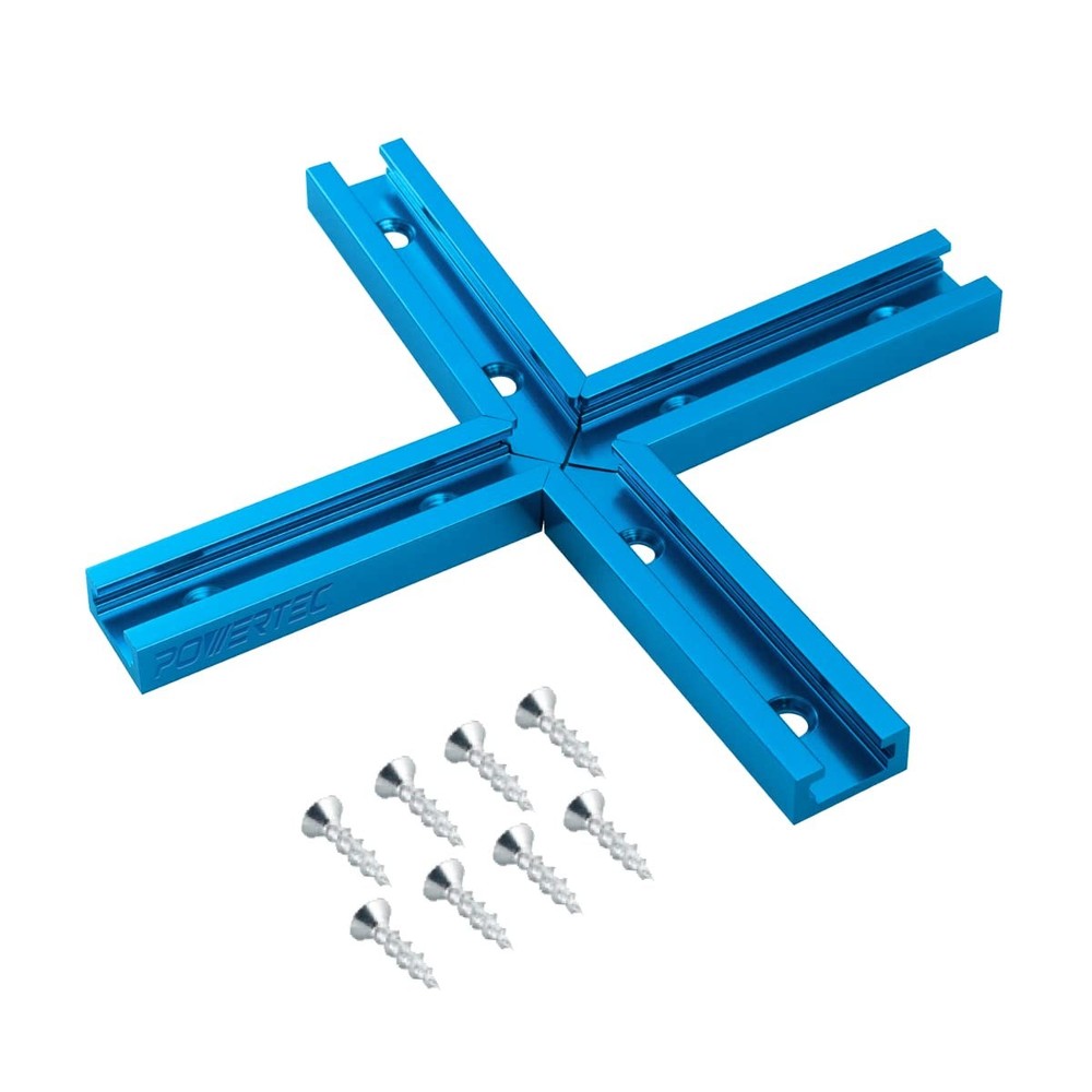 POWERTEC 71209 T-Track Intersection Kit with Wood Screws