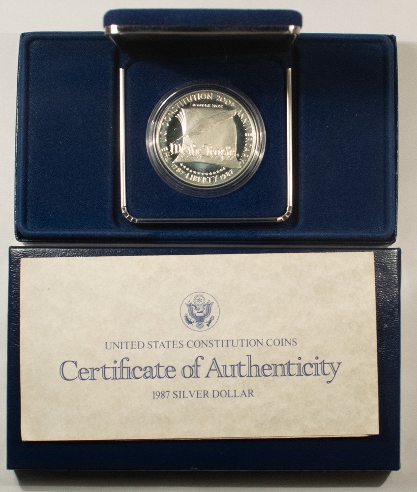 1987-S CONSTITUTION COMMEMORATIVE SILVER DOLLAR - PROOF W/ OGP!