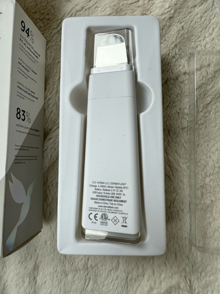 NEW DERMAFLASH DermaPore+ Ultrasonic Pore Extractor Stone